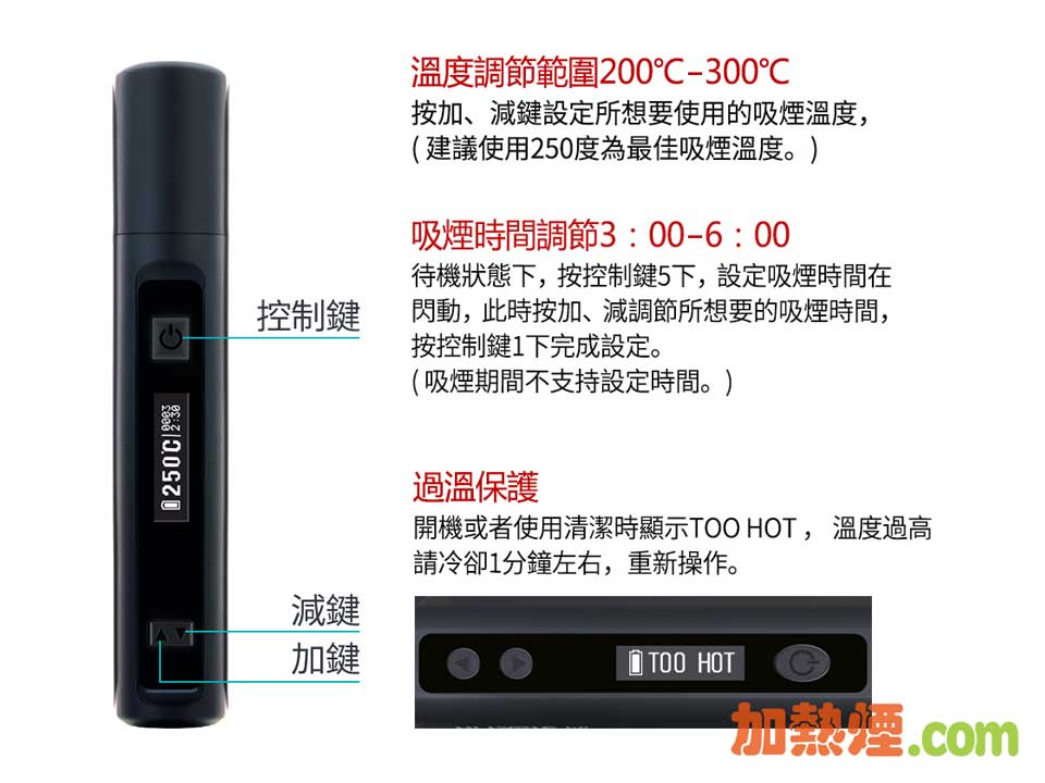 HiTaste P6 Mini 可隨時調校加熱溫度