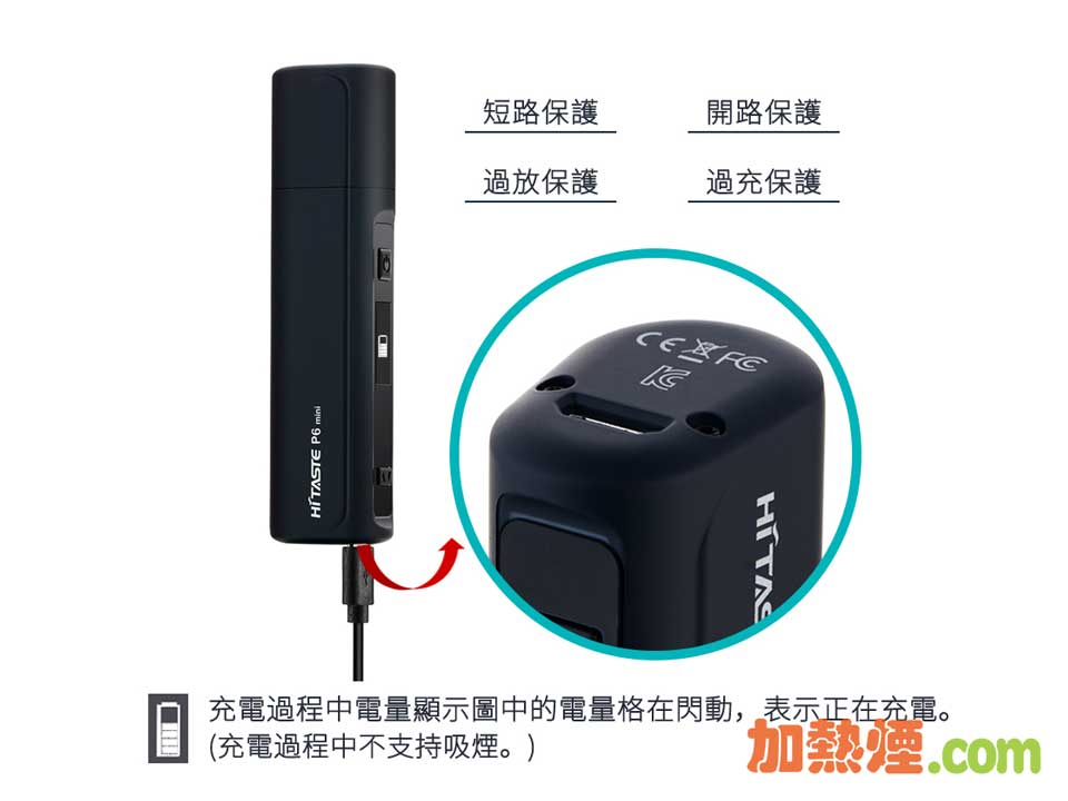 HiTaste P6 Mini Micro USB 充電接口