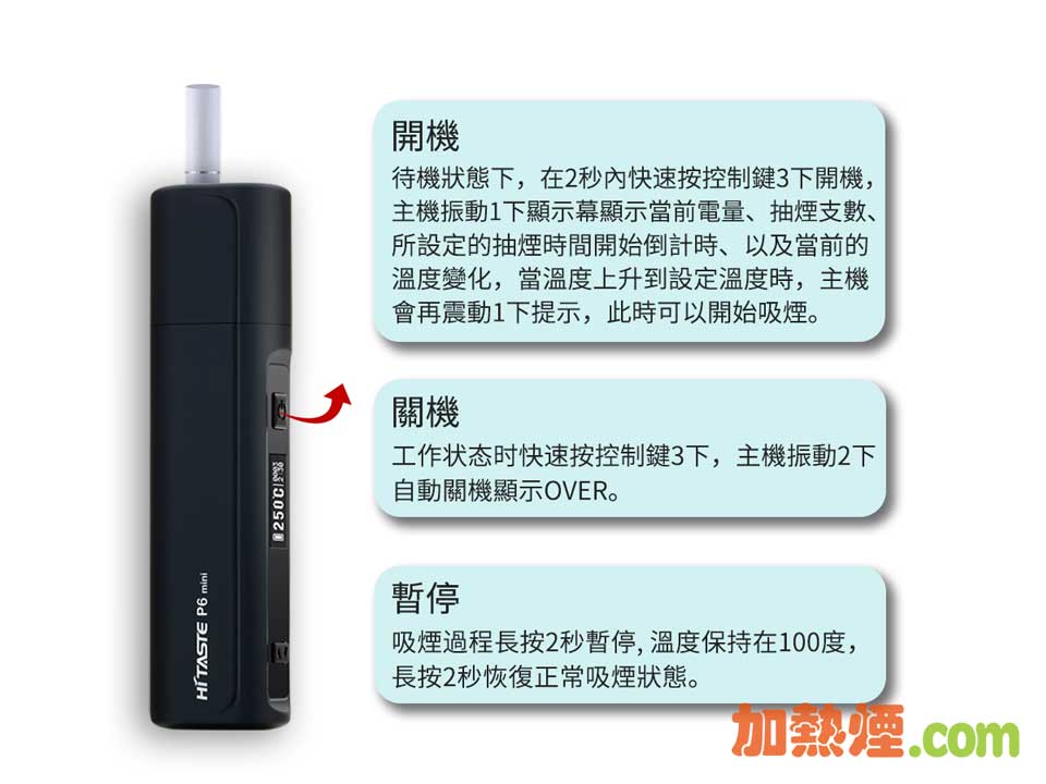 HiTaste P6 Mini 簡易開關說明