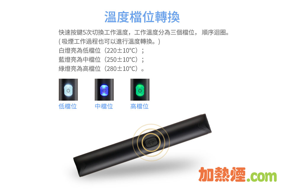 “HiTaste Q1 三檔可調校加熱溫度” HiTaste Q1三檔可調校加熱溫度